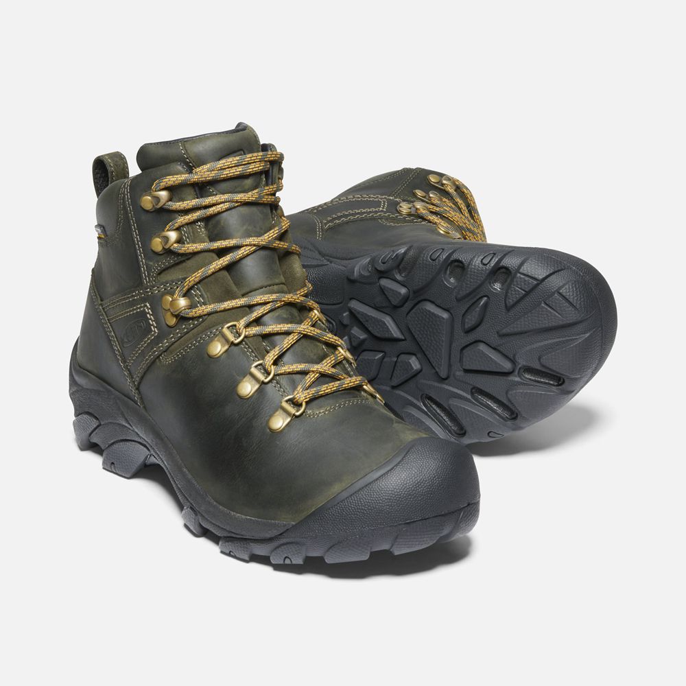 Botas de Seguridad Keen Mexico Verde Oliva/Negros - Hombre Pyrenees - CV4856109